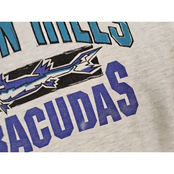 Vintage 80s 90 Jerzees TUALATIN Hills BARRACUDAS Sweatshirt Size Large USA - Picture 3 of 16